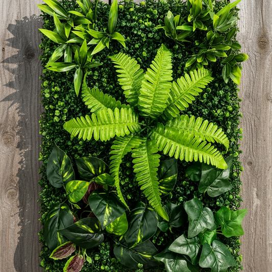 Pannello di recinzione per piante artificiali viventi, mix di foglie di pesca e foglie miste, 40 x 60 cm, verde