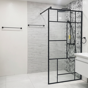 Parete doccia walk-in MANITOBA, 70x195 cm, metallo, nero