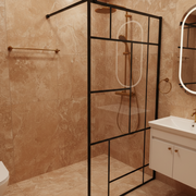 Parete doccia walk-in MANITOBA, 80x195 cm, metallo, nero