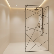 SASKATCHEWAN Parete doccia walk-in, 70x195 cm, metallo, nero