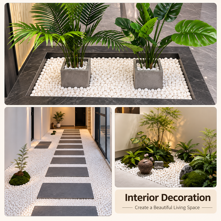 Pietre Decorative Bianche per Giardino, Formato Grande, 20 kg