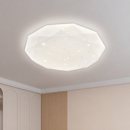 Plafoniera LED esagonale 33 cm, 27W, 3000K / 4000K / 6000K, Bianco, Metallo e Acrilico