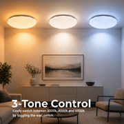 Plafoniera LED esagonale 33 cm, 27W, 3000K / 4000K / 6000K, Bianco, Metallo e Acrilico