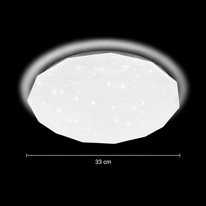 Plafoniera LED esagonale 33 cm, 27W, 3000K / 4000K / 6000K, Bianco, Metallo e Acrilico