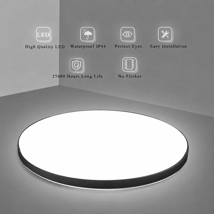 Plafoniera LED SOLIS 47cm 70W Luce Fredda Nera