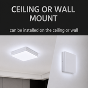 Plafoniera LED Quadrata, 36W, 22x22cm, Luce Fredda, 6000K, Bianco