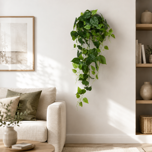 Pianta pensile artificiale di Epipremnum, altezza 100 cm, verde