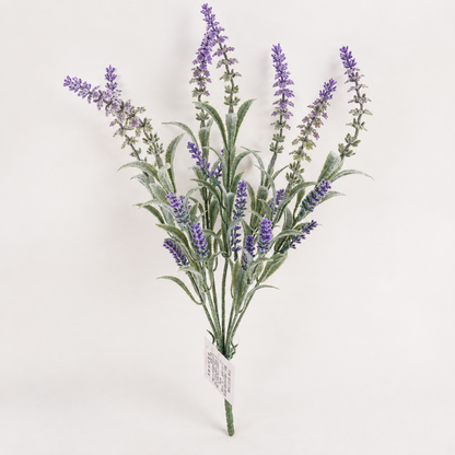 Pianta artificiale, fiore di lavanda decorativo, 7 rami, 45 cm, viola e verde, set da 2 pezzi