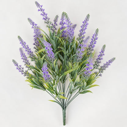 Planta Artificiala, Floare Decorativa de Lavanda, 18 Ramuri, 54 cm, Mov si Verde, Set de 2 Bucati