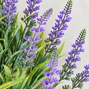 Planta Artificiala, Floare Decorativa de Lavanda, 18 Ramuri, 54 cm, Mov si Verde, Set de 2 Bucati