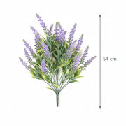 Planta Artificiala, Floare Decorativa de Lavanda, 18 Ramuri, 54 cm, Mov si Verde, Set de 2 Bucati
