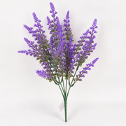 Pianta artificiale, fiore di lavanda decorativo, 5 rami, 38 cm, viola e verde, set da 2