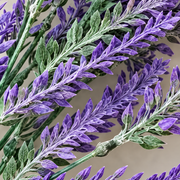 Pianta artificiale, fiore di lavanda decorativo, 5 rami, 38 cm, viola e verde, set da 2
