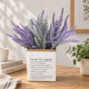 Pianta artificiale, fiore di lavanda decorativo, 5 rami, 38 cm, viola e verde, set da 2