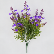 Pianta artificiale, fiore di lavanda decorativo, 5 rami, 41 cm, viola verde e bianco, set da 2