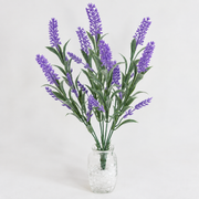 Planta Artificiala, Floare Decorativa de Lavanda, 7 Ramuri, 42 cm, Mov si Verde, Set de 2 Bucati
