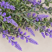 Planta Artificiala Ghirlanda Decorativa de Lavanda, Aspect Bogat, 185cm, 122 Ramificatii, Verde si Mov, Set de 2 Bucati