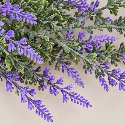 Planta Artificiala Ghirlanda Decorativa de Lavanda, Aspect Bogat, 185cm, 122 Ramificatii, Verde si Mov, Set de 2 Bucati