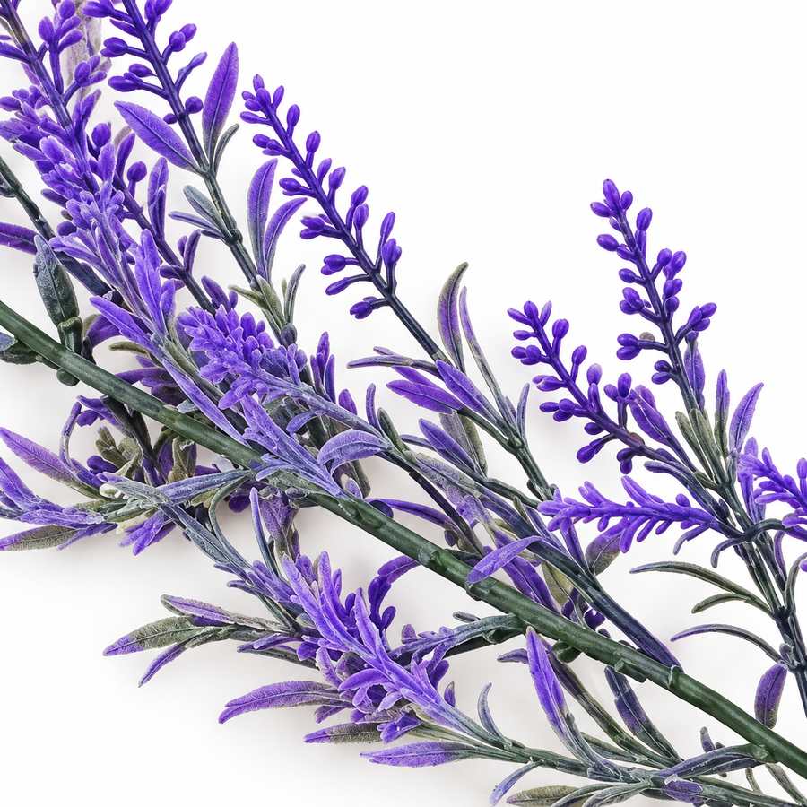 Planta Artificiala Ghirlanda Decorativa de Lavanda, Aspect Delicat, 185cm, 122 Ramificatii, Verde si Mov, Set de 2 Bucati