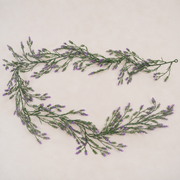Planta Artificiala Ghirlanda Decorativa de Lavanda, Aspect Natural, 185cm, 72 Ramificatii, Verde si Mov, Set de 2 Bucati