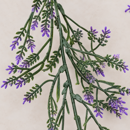 Planta Artificiala Ghirlanda Decorativa de Lavanda, Aspect Natural, 185cm, 72 Ramificatii, Verde si Mov, Set de 2 Bucati