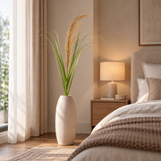 Pianta artificiale erba ornamentale, 110 cm, canna ed erba, verde e marrone, senza vaso