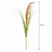 Pianta artificiale erba ornamentale, 110 cm, canna ed erba, verde e marrone, senza vaso