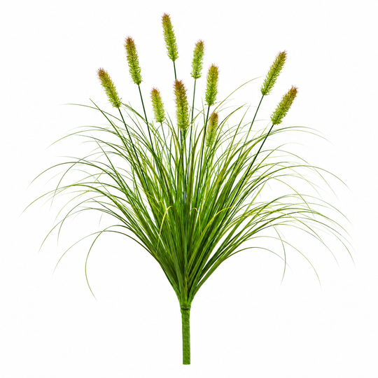 Pianta erbacea ornamentale tipo coda di volpe artificiale, 100 cm, con 12 spezie, verde e marrone, senza vaso