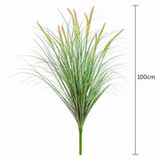 Pianta erbacea ornamentale tipo coda di volpe artificiale, 100 cm, con 12 spezie, verde e rosa, senza vaso