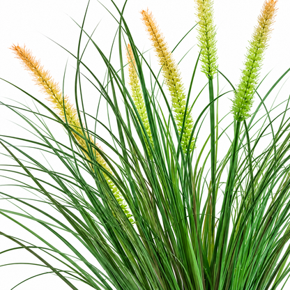 Planta Artificiala Iarba Ornamentala Tip Coada Vulpii, 60 cm, cu 7 Spice, Verde si Roz, Fara Ghiveci