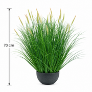 Pianta artificiale, erba ornamentale in vaso a coda di volpe, 70 cm, con 25 spezie, verde e rosa