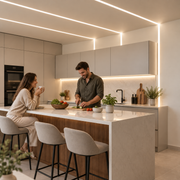 Profil din aluminiu incastrat pentru banda LED, Lungime 300cm, Alb