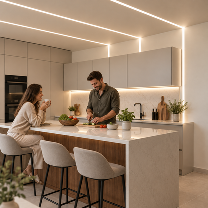 Profil din aluminiu incastrat pentru banda LED, Lungime 300cm, Alb