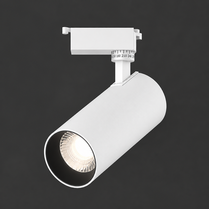 Proiettore da Binario LED, Luce Fredda 6000K, 15,7x7cm, Potenza 19W, Metallo, Bianco