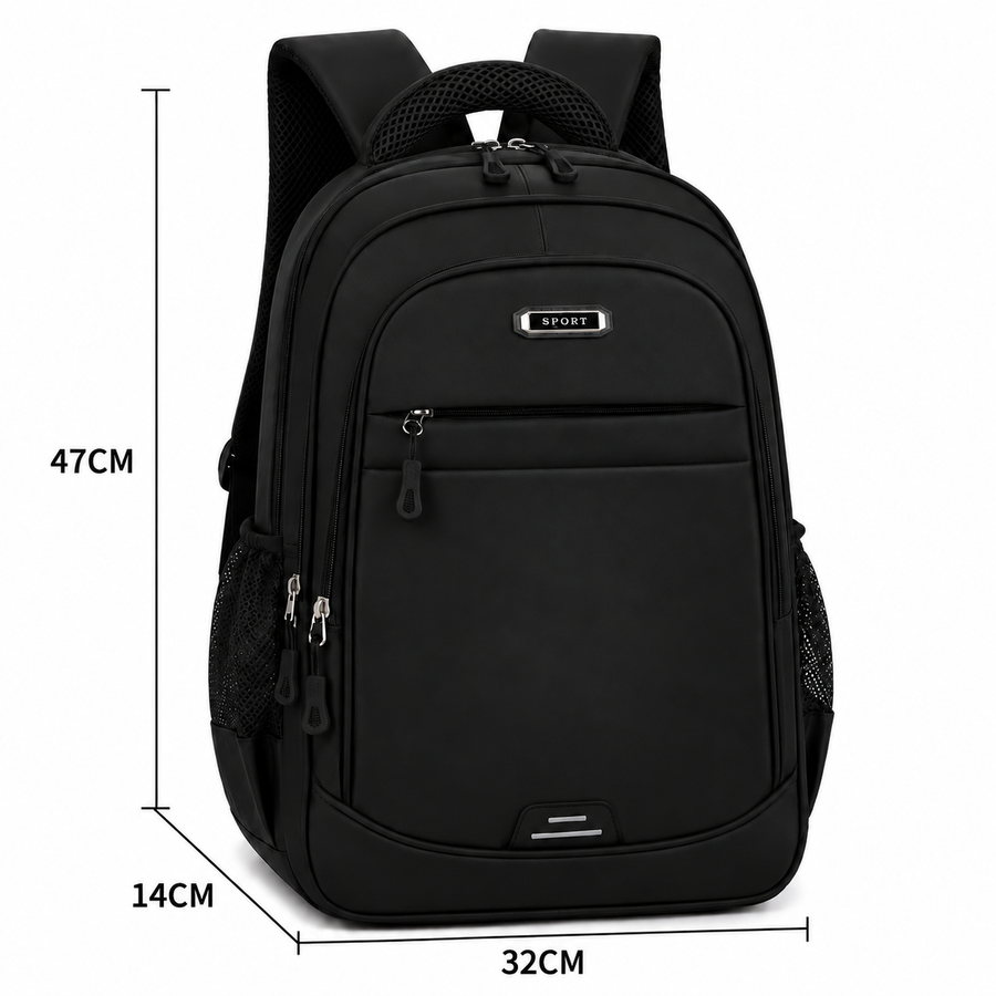 Rucsac de Scoala BOYSUN, 47x32x14 cm, Oxford, Negru si Alb