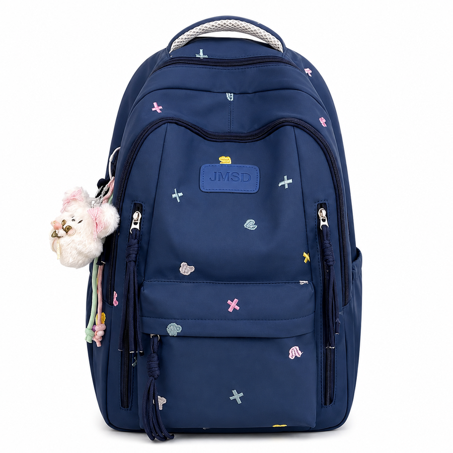 Rucsac de Scoala KRAKOW, 47x33x14 cm, Oxford, Albastru Inchis