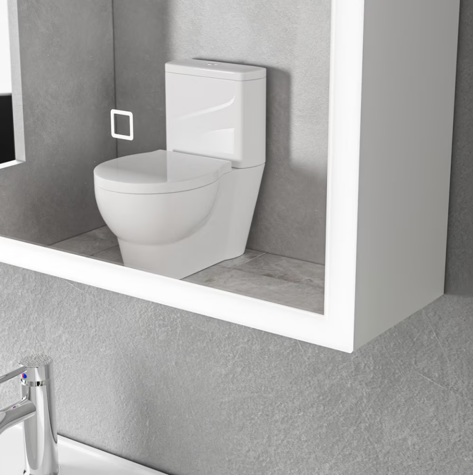Specchio LED con Contenitore MODA 80x70 cm Bianco Illuminazione Perimetrale e Sensore Touch Specchi Contenitore Titolo predefinito Alessandro Design