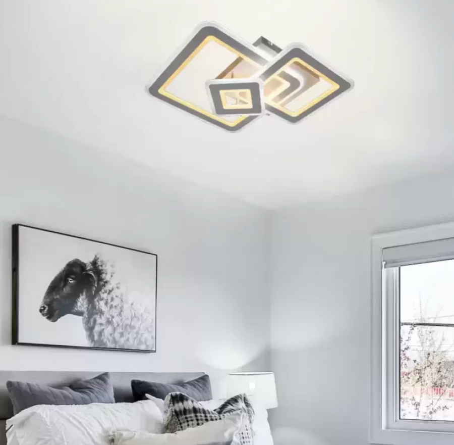 Lampadario LED con Telecomando Hortensia 190W Dimmerabile Bianco