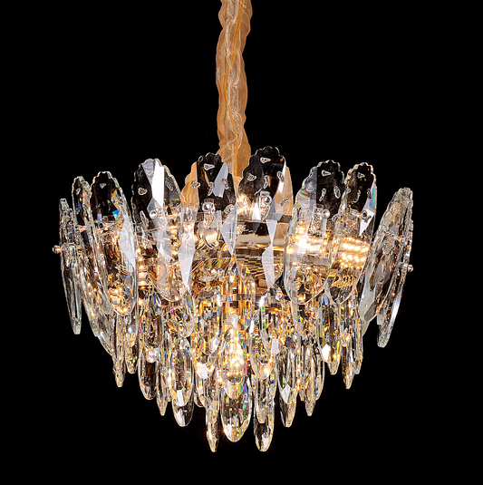 Lampadario in Cristallo, AURELIUS Nobile, 7xE14, Diametro 40cm, Oro Lucido, Altezza Regolabile, Metallo e Cristallo Lampadari in Cristallo Titolo predefinito Alessandro Design