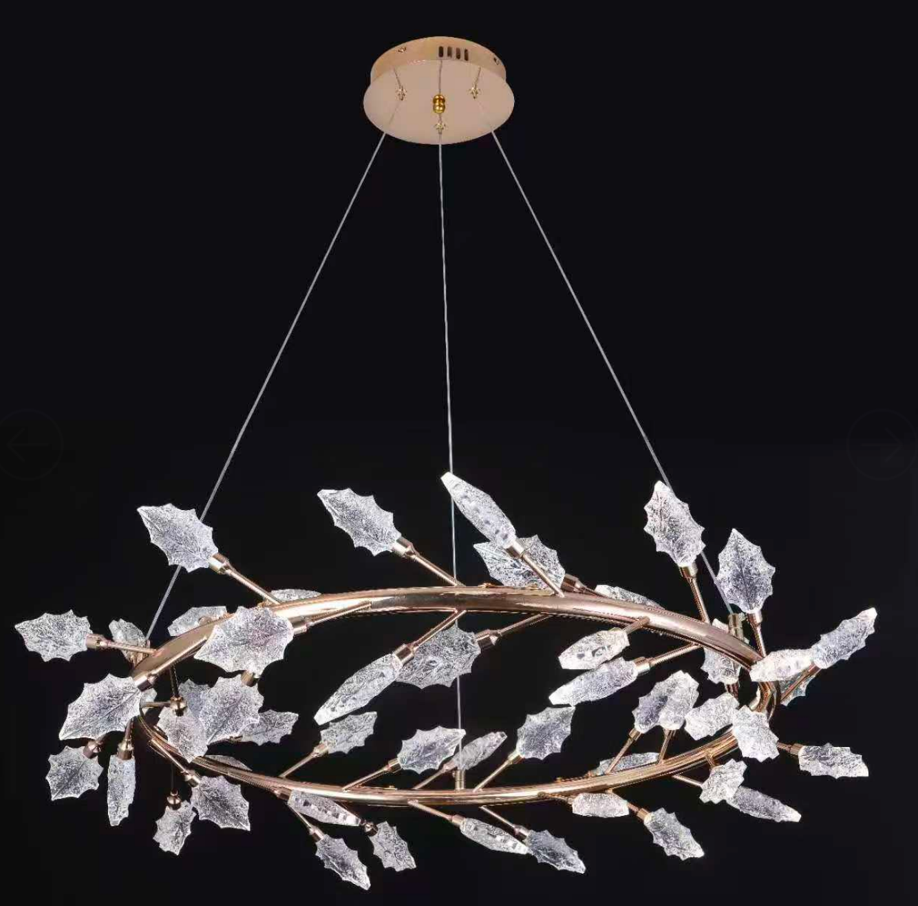 Lampadario in Cristallo, LED, TOCCATA Largo, 20W, Luce Calda/Neutra/Fredda, Diametro 60cm, Oro, Altezza Regolabile Lampadari Moderni Titolo predefinito Alessandro Design