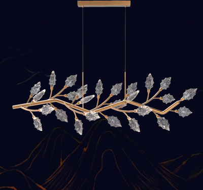 Lampadario in Cristallo, LED, TOCCATA Longo, 21W, Luce Calda/Neutra/Fredda, Oro, Altezza Regolabile