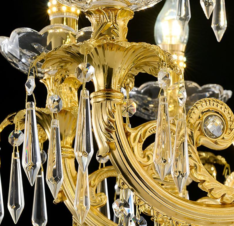 Lampadario in cristallo 11xE14, D80cm, Oro lucido, Altezza regolabile, Metallo e cristallo Lampadari in cristallo Titolo predefinito Alessandro Design