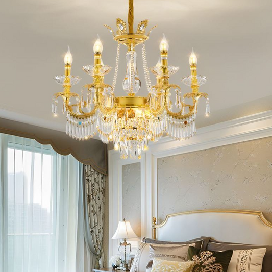 Lampadario in cristallo 11xE14, D80cm, Oro lucido, Altezza regolabile, Metallo e cristallo Lampadari in cristallo Titolo predefinito Alessandro Design