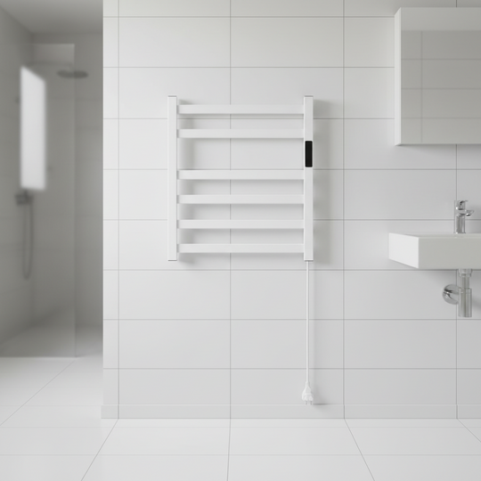 Scaldasalviette elettrico, 140 W, metallo, bianco