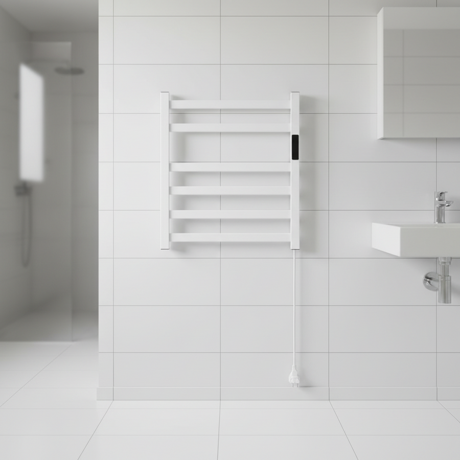 Scaldasalviette elettrico, 140 W, metallo, bianco