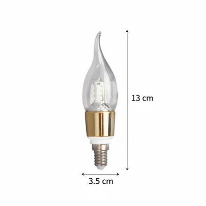 Lampadina LED E14 Candela, 12W, Luce Calda, 3000K, Oro