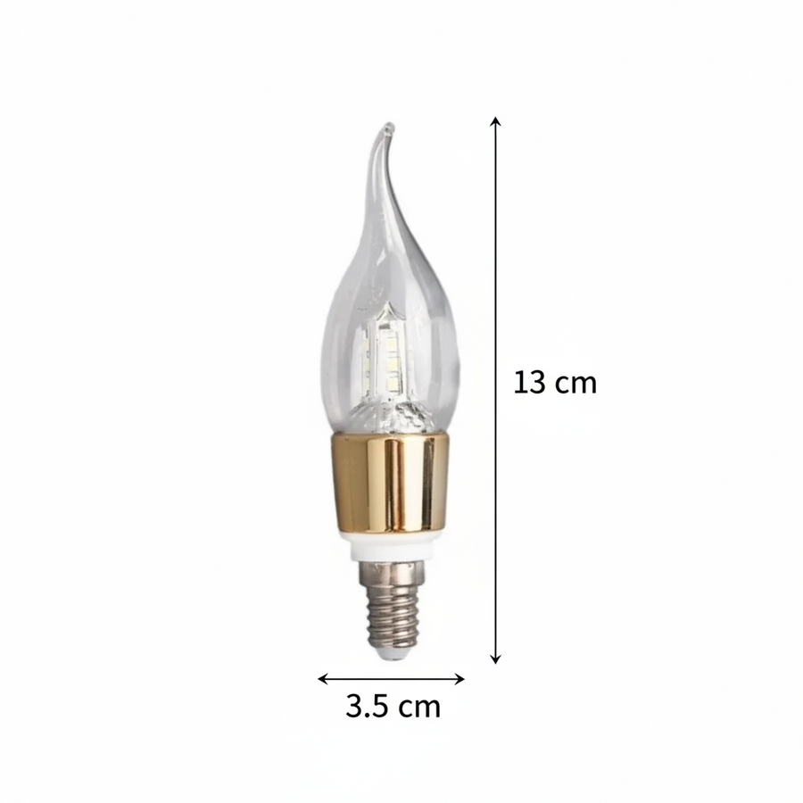 Lampadina LED E14 Candela, 12W, Luce Calda, 3000K, Oro