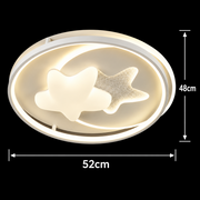 Lustra LED cu telecomanda ASTERA, Forma Corpuri Ceresti, 87W, lumina Rece/Calda/Neutra, Dimabila, Alb