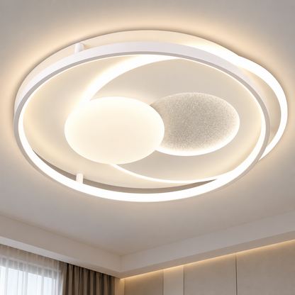Lampadario LED con telecomando ASTERA, Forma Rotonda, 86W, Luce Fredda/Calda/Neutra, Dimmerabile, Bianco