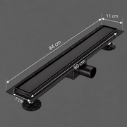 Sifon Tip Rigola Pardoseala 7 x 80 cm, Inox 304, Negru